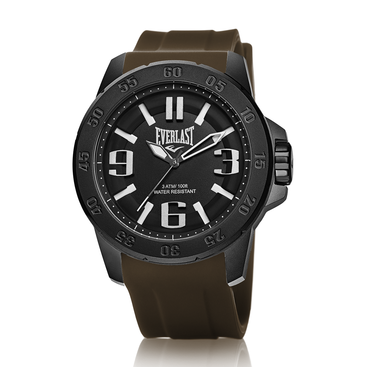 Relógio de Pulso Everlast Masculino Pulseira Silicone Marrom E6966