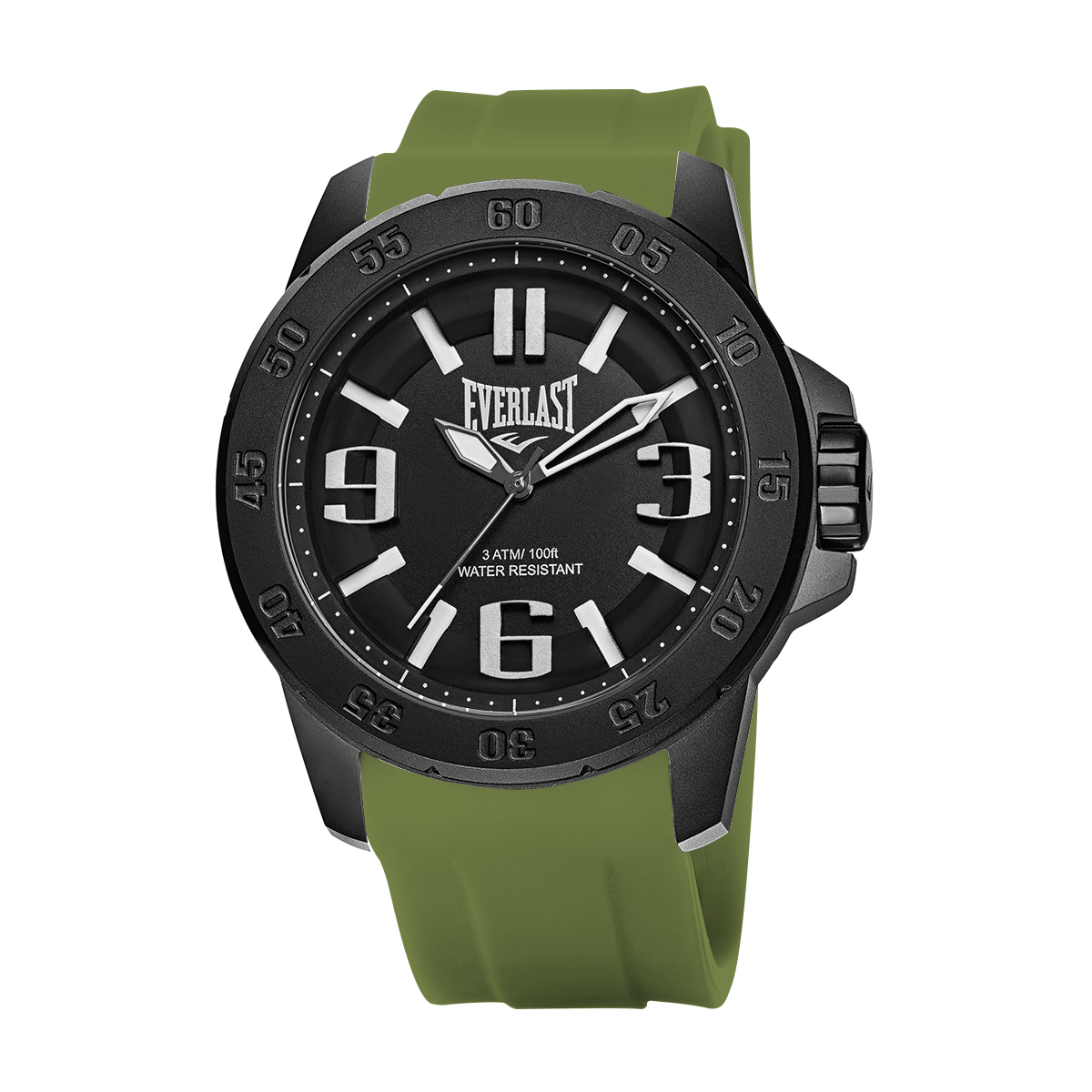 Relógio de Pulso Everlast Masculino Pulseira Silicone Verde E6967