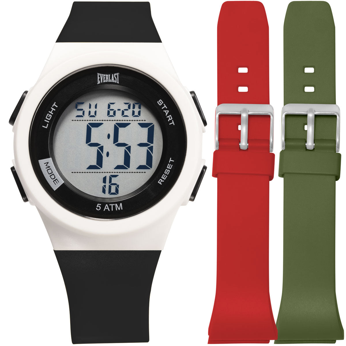 Relógio de Pulso Everlast Digital Unissex Kit 2 Pulseiras E73704