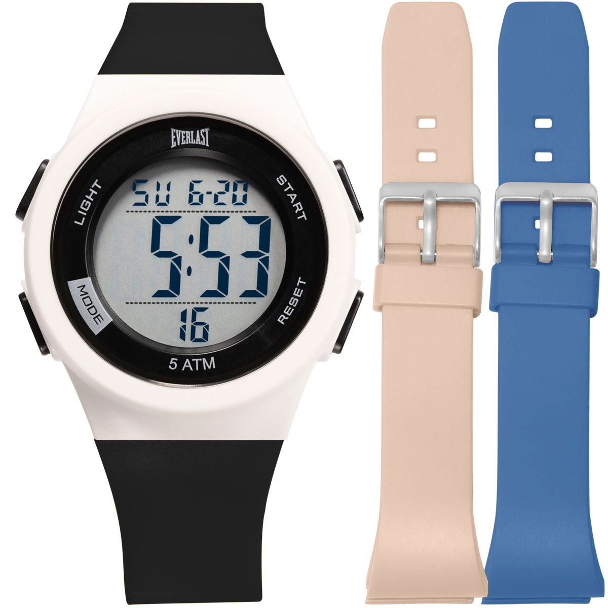 Relógio de Pulso Everlast Digital Unissex Kit 2 Pulseiras E73703