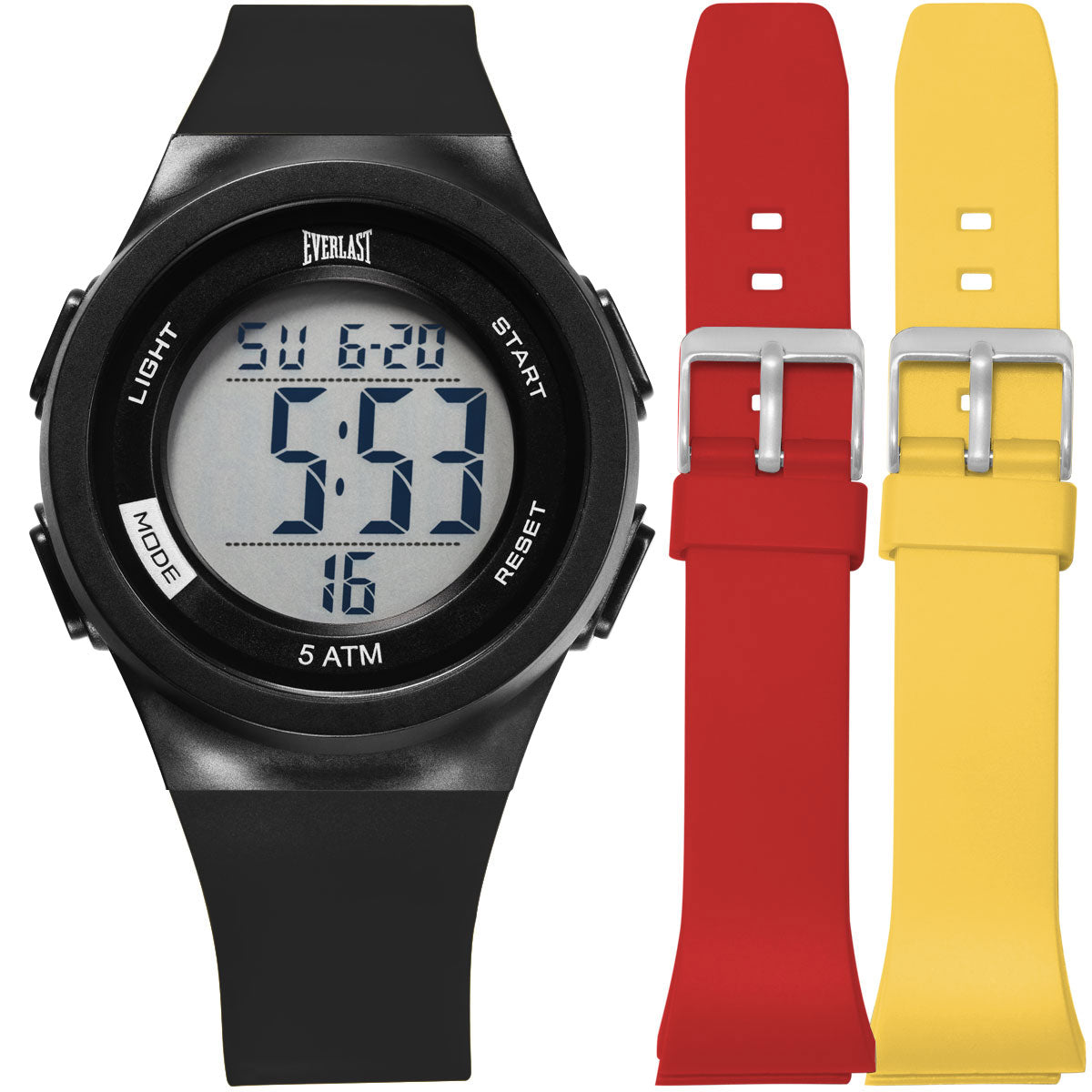 Relógio de Pulso Everlast Digital Unissex Kit 2 Pulseiras E73802