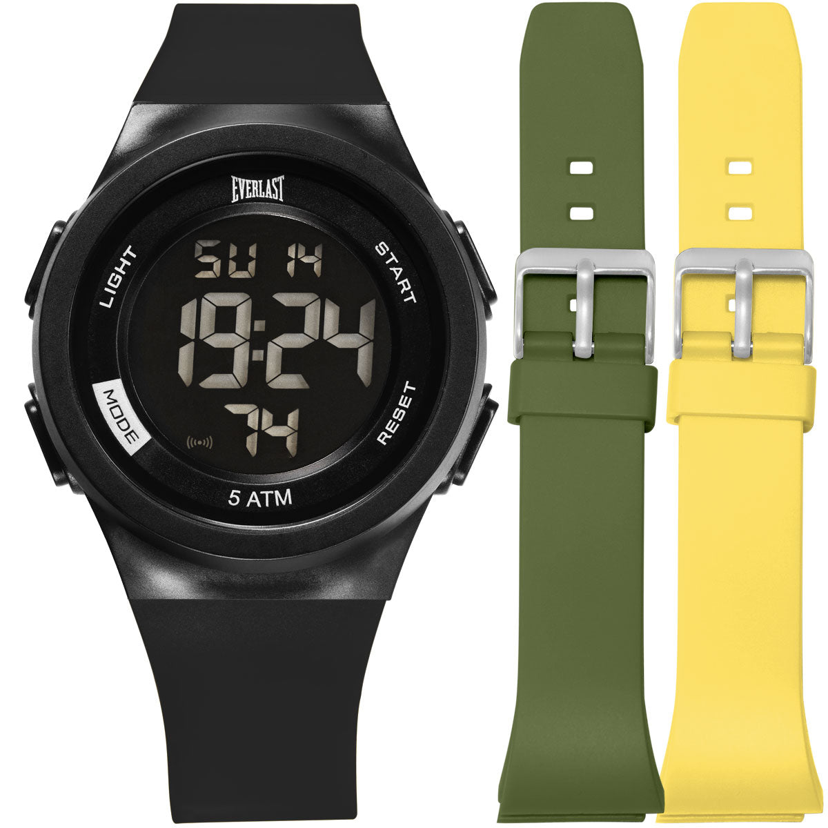 Relógio de Pulso Everlast Digital Unissex Kit 2 Pulseiras E73905