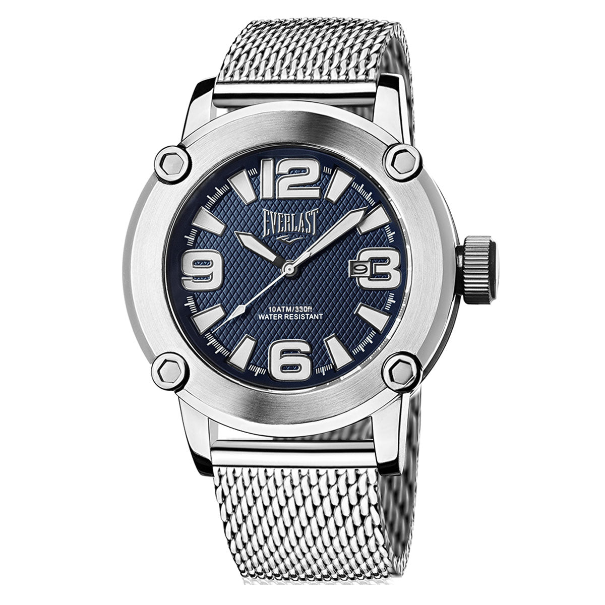 Relógio de Pulso Everlast Masculino Prateado Calendário E10515