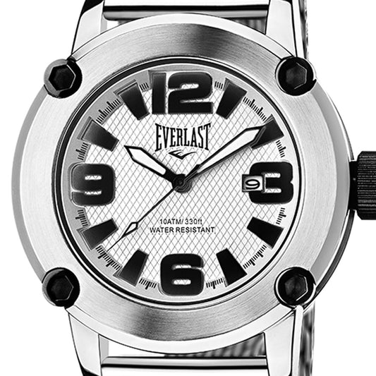 Relógio de Pulso Everlast Masculino Prateado Calendário E10315