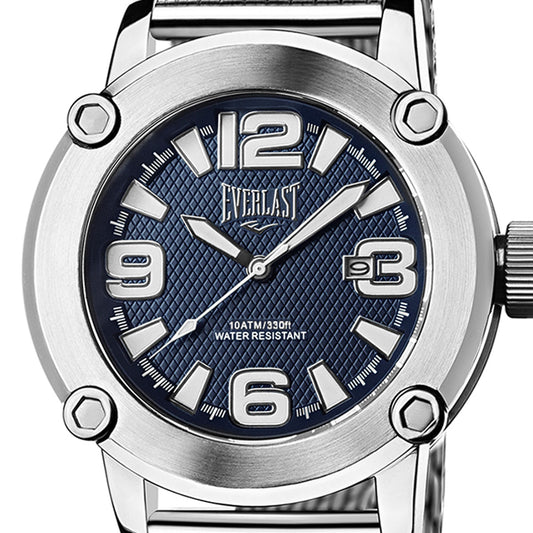 Relógio de Pulso Everlast Masculino Prateado Calendário E10515