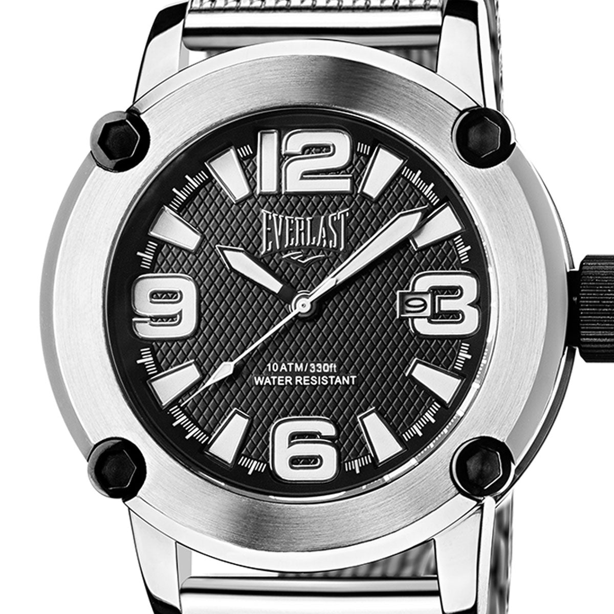 Relógio de Pulso Everlast Masculino Prateado Calendário E10415