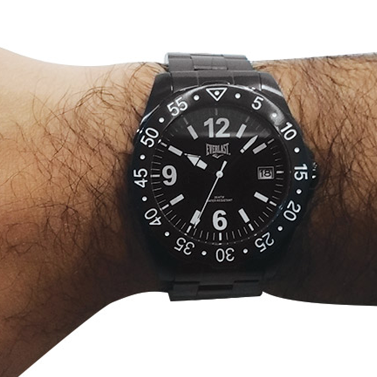 Relógio de Pulso Everlast Masculino Preto Redondo Calendário E268