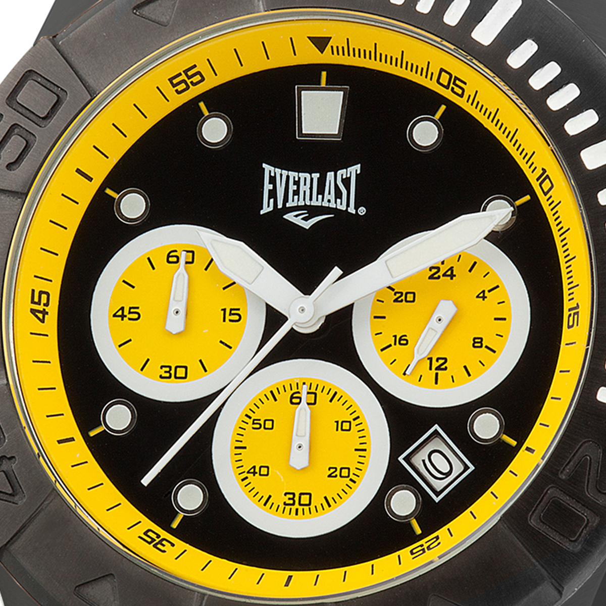 Relógio de Pulso Everlast Masculino Pulseira Silicone Preto Cronógrafo Calendário E465