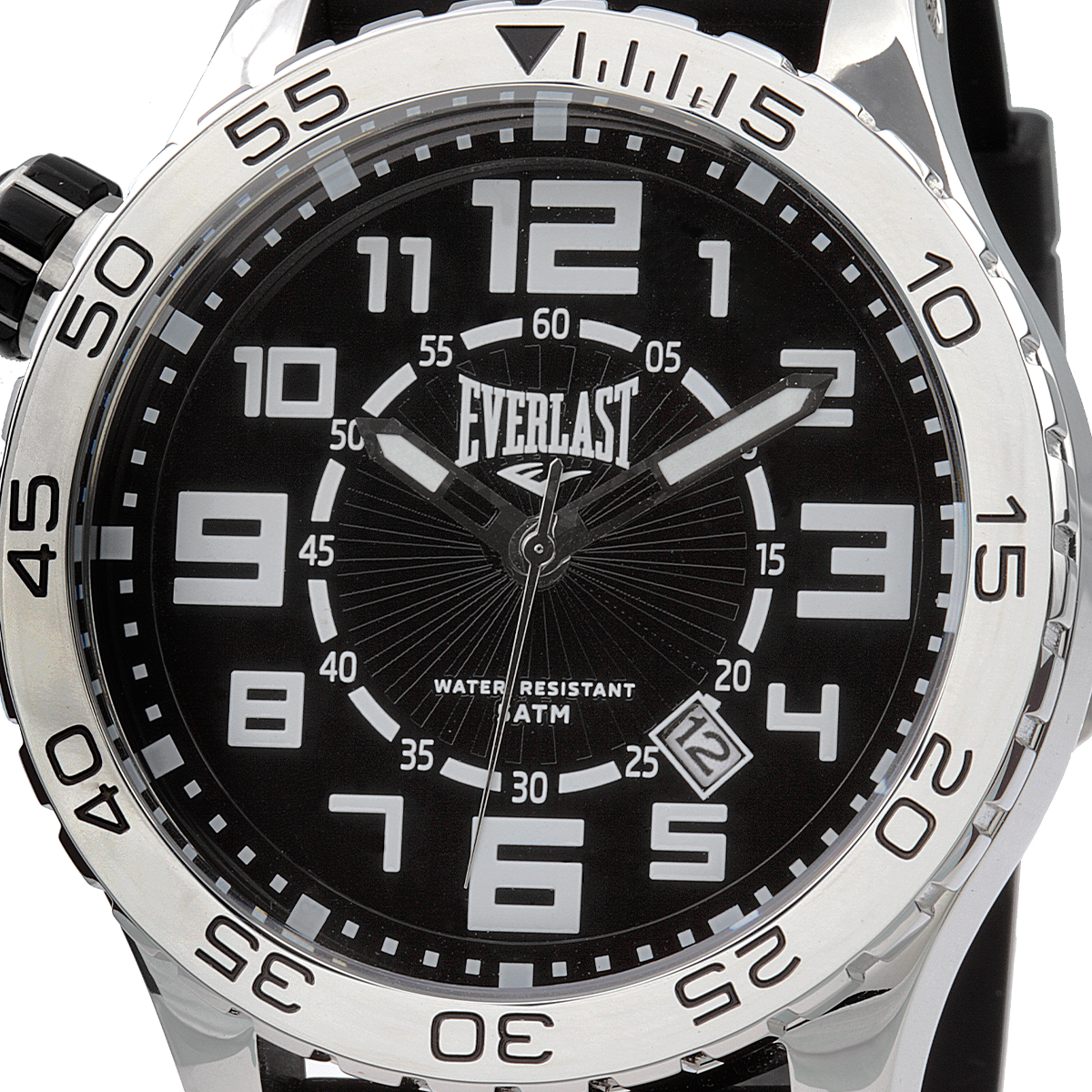 Relógio de Pulso Everlast Masculino Pulseira Silicone Preto Calendário E533