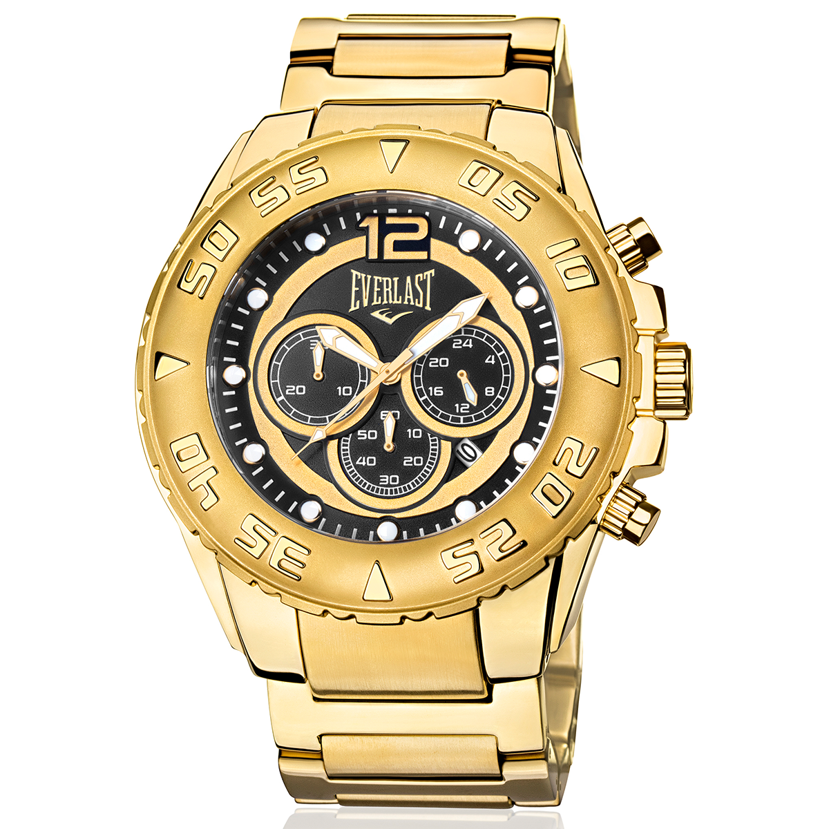 Relógio de Pulso Everlast Masculino Dourado Cronógrafo E629