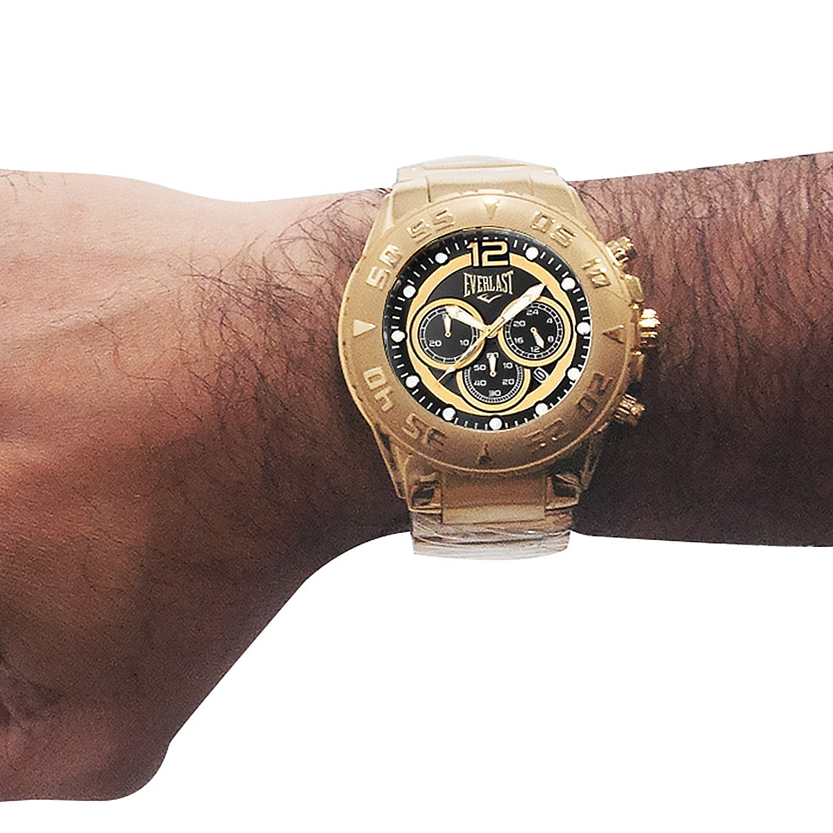 Relógio de Pulso Everlast Masculino Dourado Cronógrafo E629