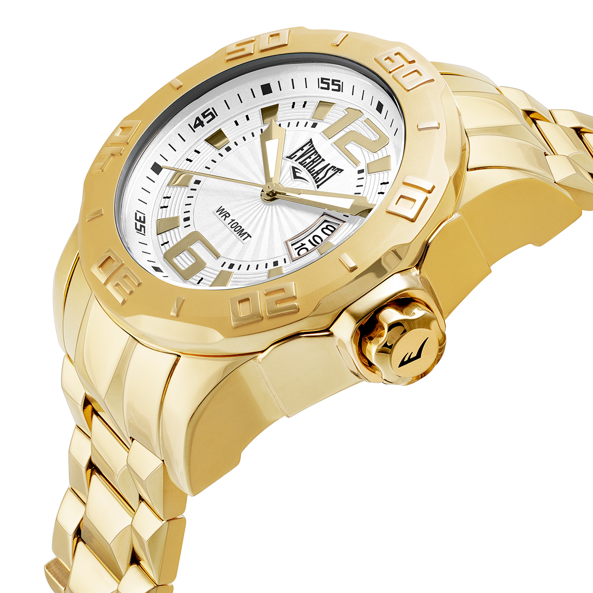 Relógio de Pulso Everlast Masculino Dourado Calendário E660