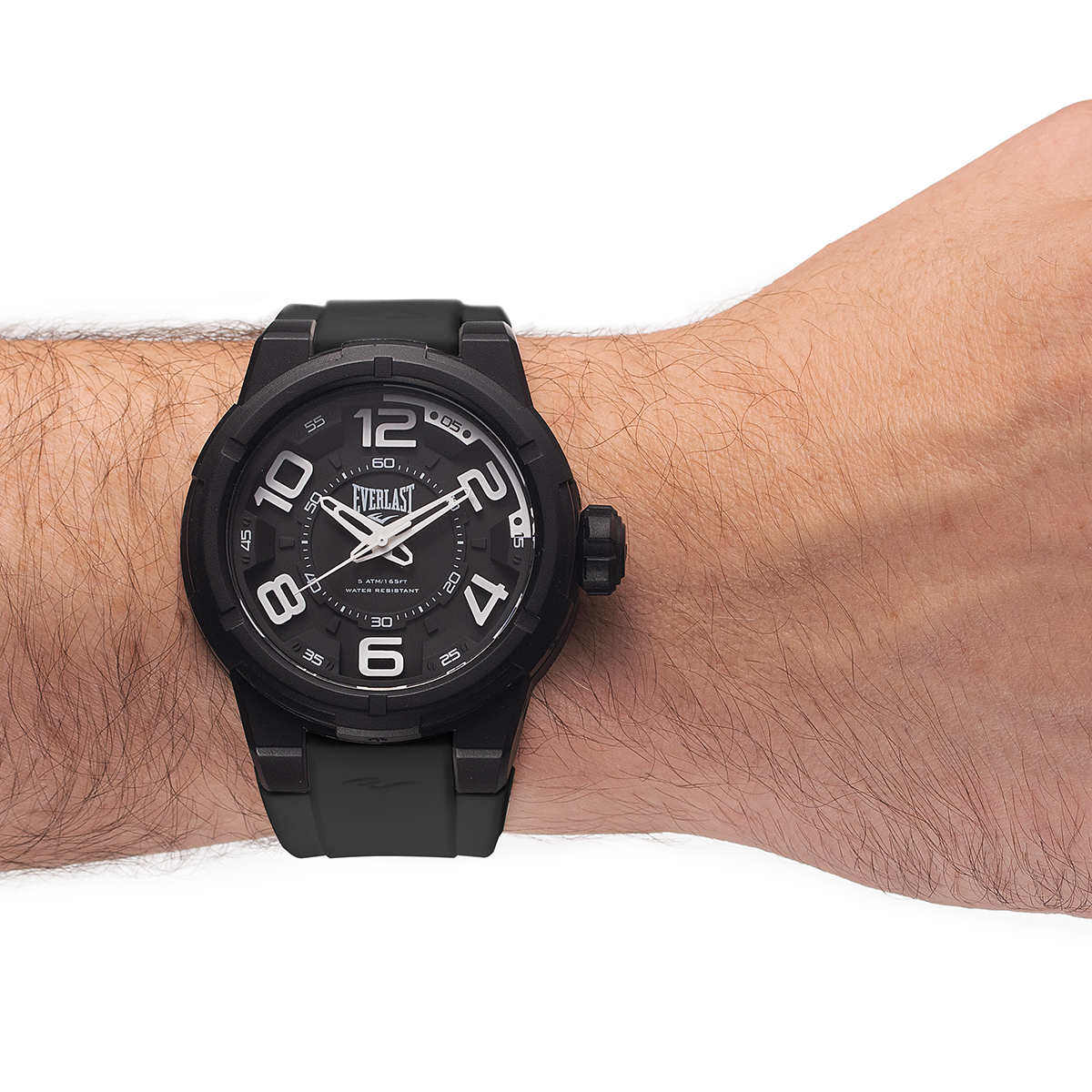 Relógio de Pulso Everlast Masculino Pulseira Silicone Preto E684