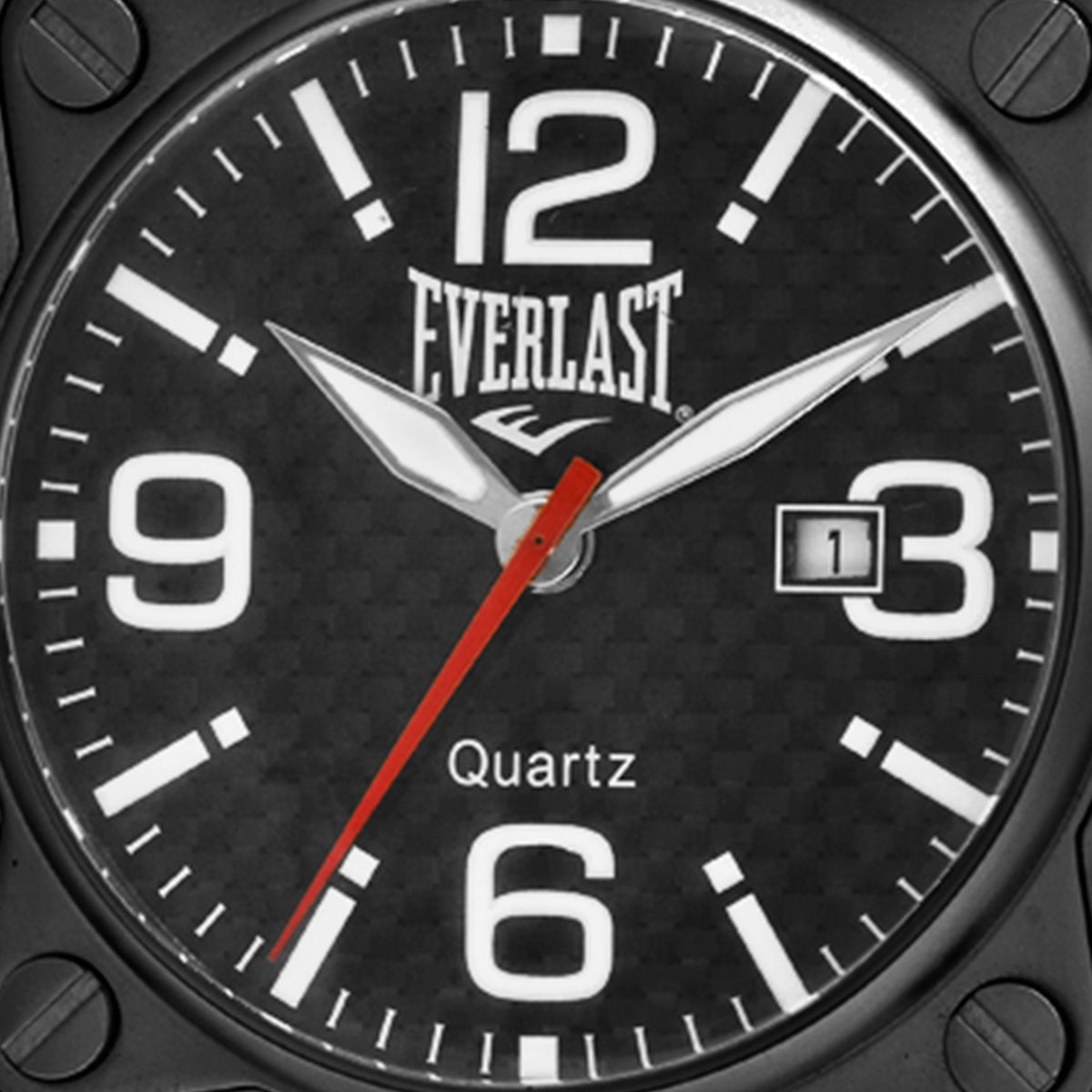 Relógio de Pulso Everlast Quadrado Silicone Preto E034