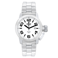 Relógio de Pulso Everlast Masculino Prateado Redondo Calendário E052