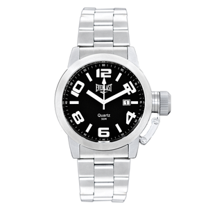 Relógio de Pulso Everlast Masculino Prateado Redondo Calendário E053