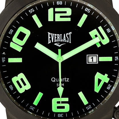 Relógio de Pulso Everlast Masculino Couro Preto E057C