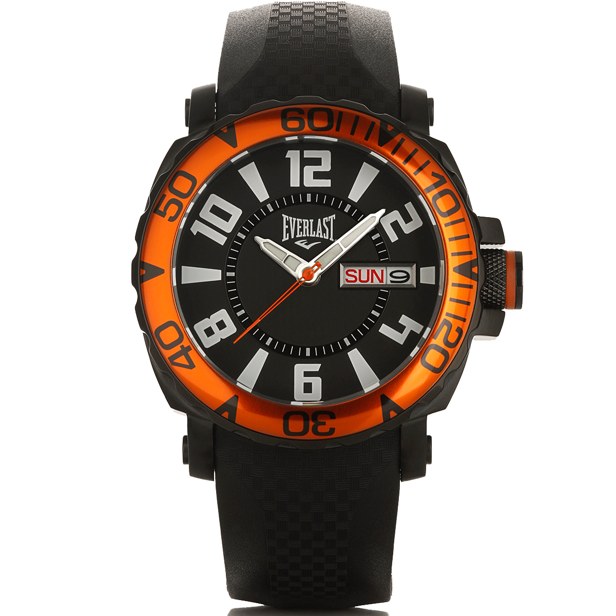 Relógio de Pulso Everlast Masculino Preto Redondo Calendário E184