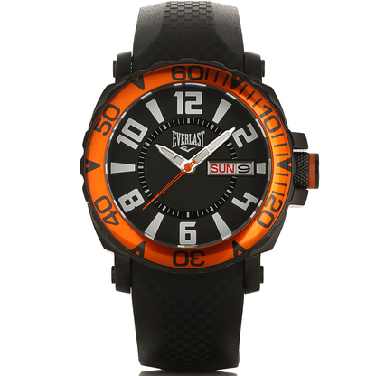 Relógio de Pulso Everlast Masculino Preto Redondo Calendário E184