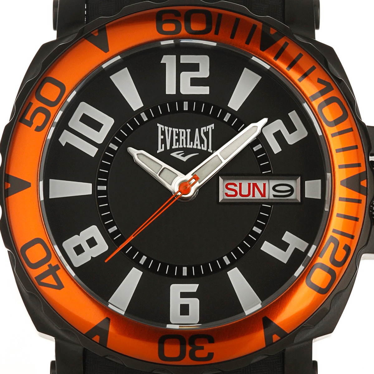 Relógio de Pulso Everlast Masculino Preto Redondo Calendário E184
