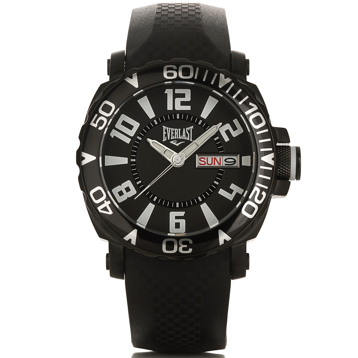 Relógio de Pulso Everlast Masculino Preto Redondo Calendário E185