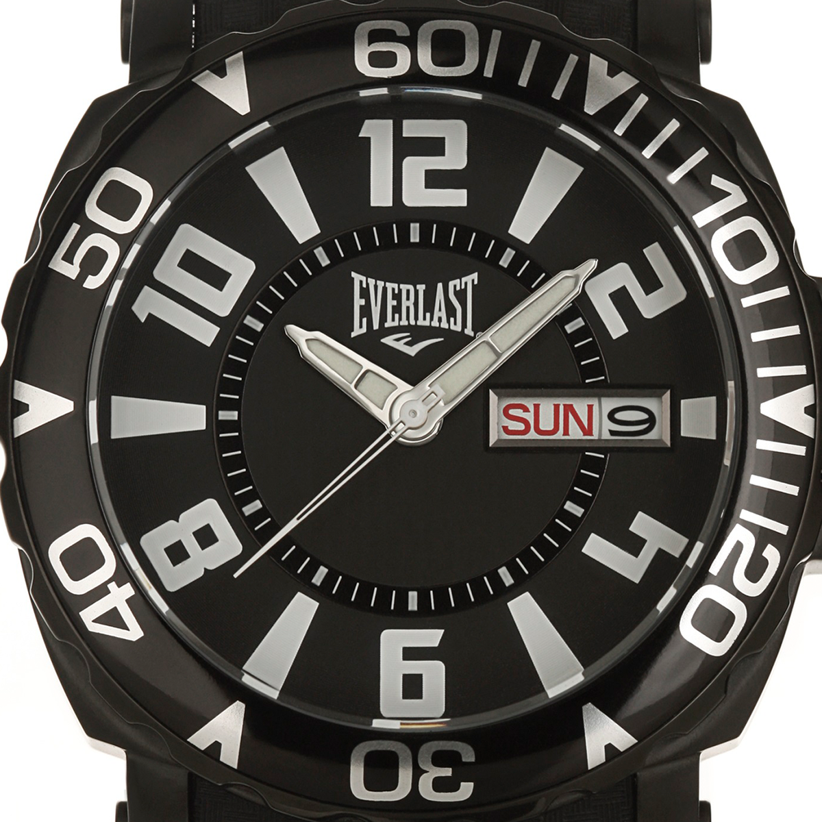 Relógio de Pulso Everlast Masculino Preto Redondo Calendário E185