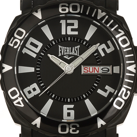 Relógio de Pulso Everlast Masculino Preto Redondo Calendário E185