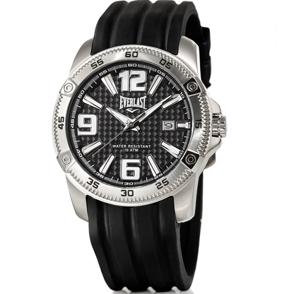 Relógio de Pulso Everlast Masculino Pulseira Silicone Preto Calendário E189