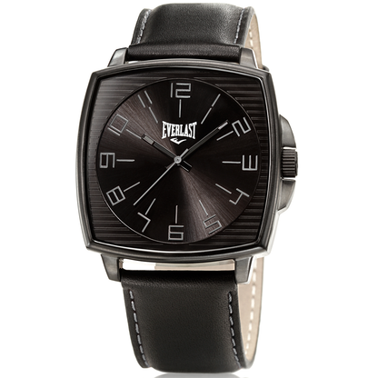 Relógio de Pulso Everlast Masculino Pulseira Couro Preto E208