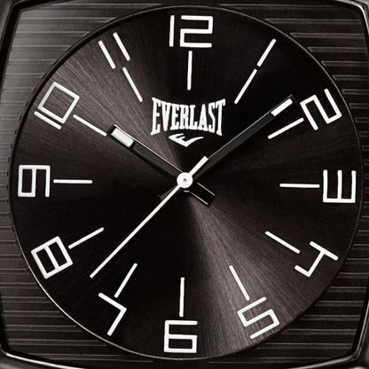 Relógio de Pulso Everlast Masculino Quadrado Pulseira Couro Preto E210