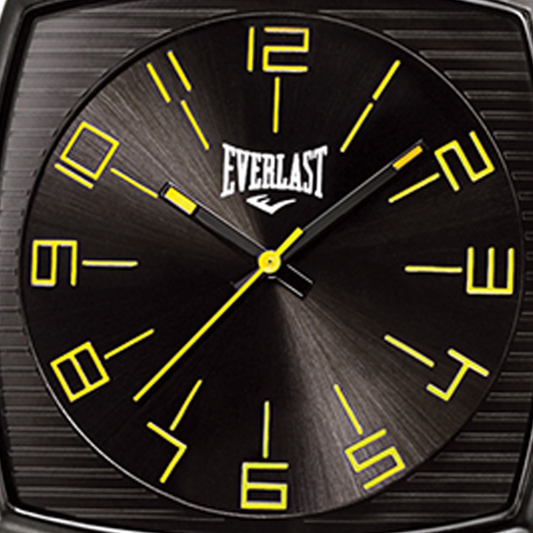 Relógio de Pulso Everlast Masculino Quadrado Pulseira Couro Preto E211