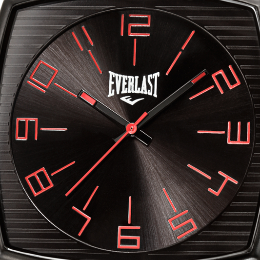 Relógio de Pulso Everlast Masculino Quadrado Pulseira Couro Preto E212