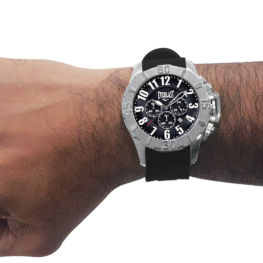 Relógio de Pulso Everlast Masculino Pulseira Silicone Preto Calendário  E2531
