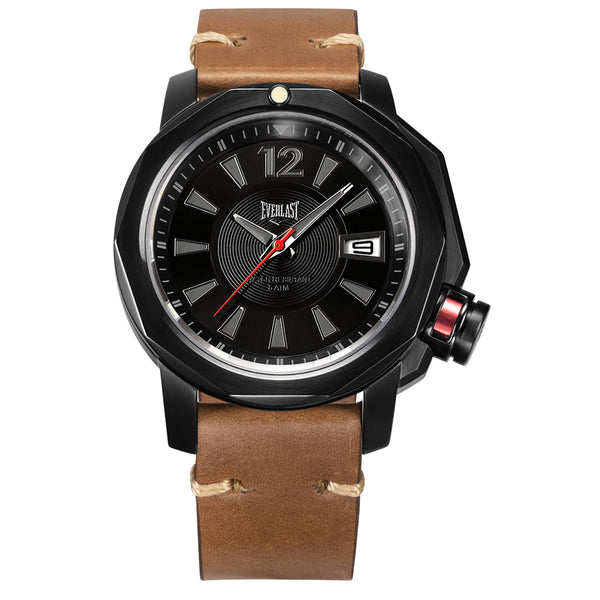 Relógio de Pulso Everlast Masculino Pulseira Couro Marrom E260CM