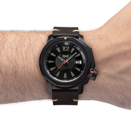 Relógio de Pulso Everlast Masculino Pulseira Couro Preto E260CP