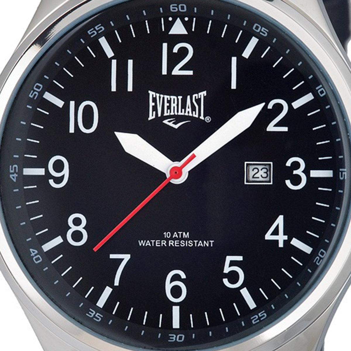 Relógio de Pulso Everlast Masculino Couro Preto Calendário E278