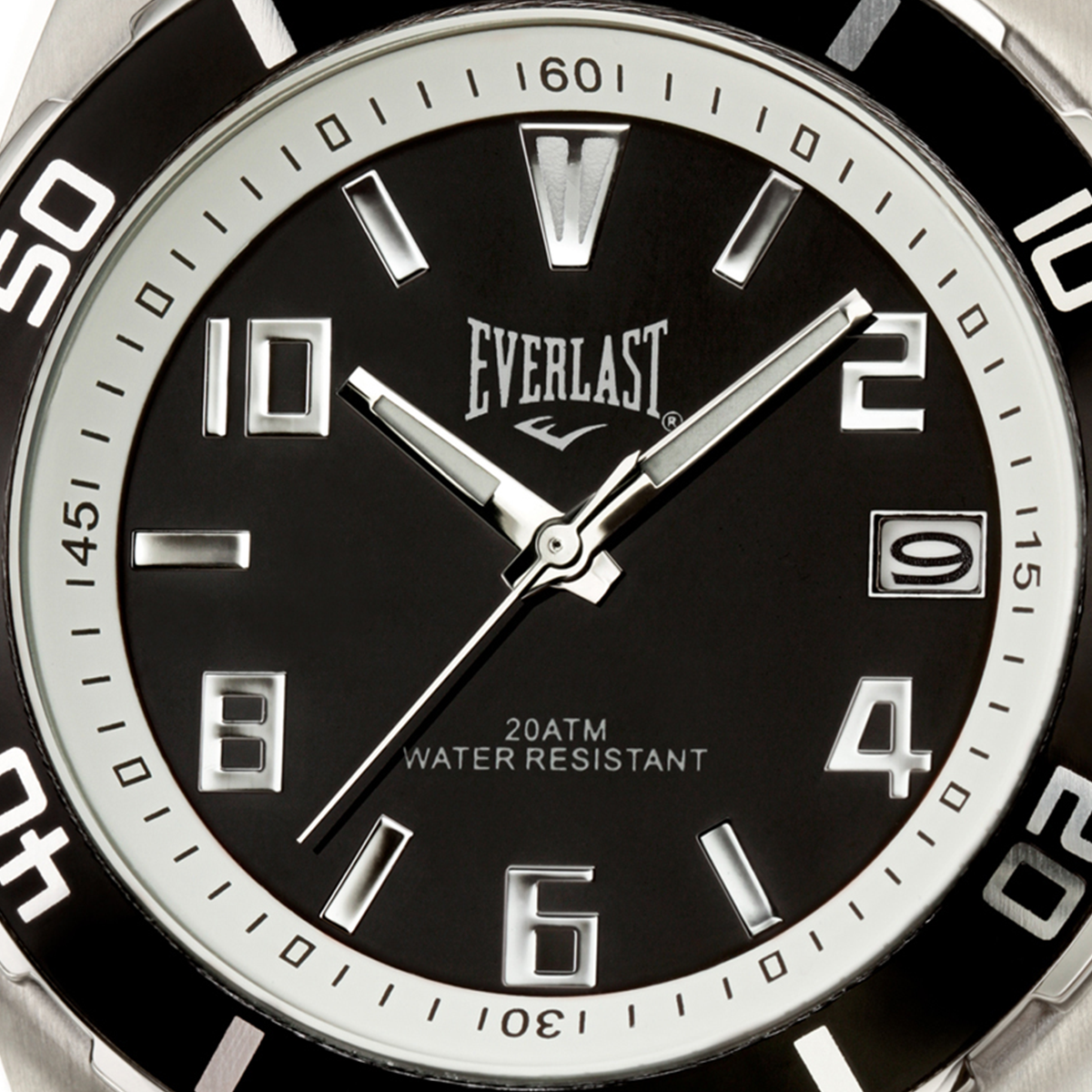 Relógio de Pulso Everlast Masculino Prateado Calendário E284