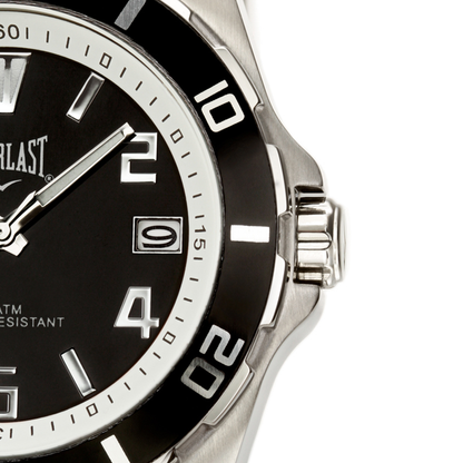 Relógio de Pulso Everlast Masculino Prateado Calendário E284
