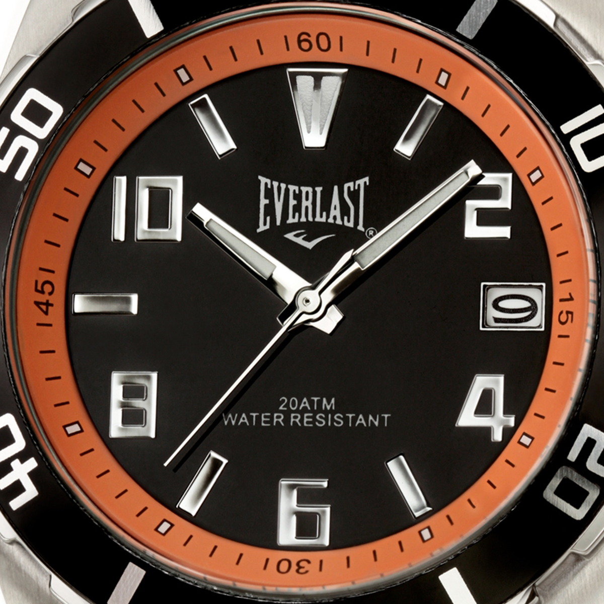 Relógio de Pulso Everlast Masculino Prateado Calendário E285