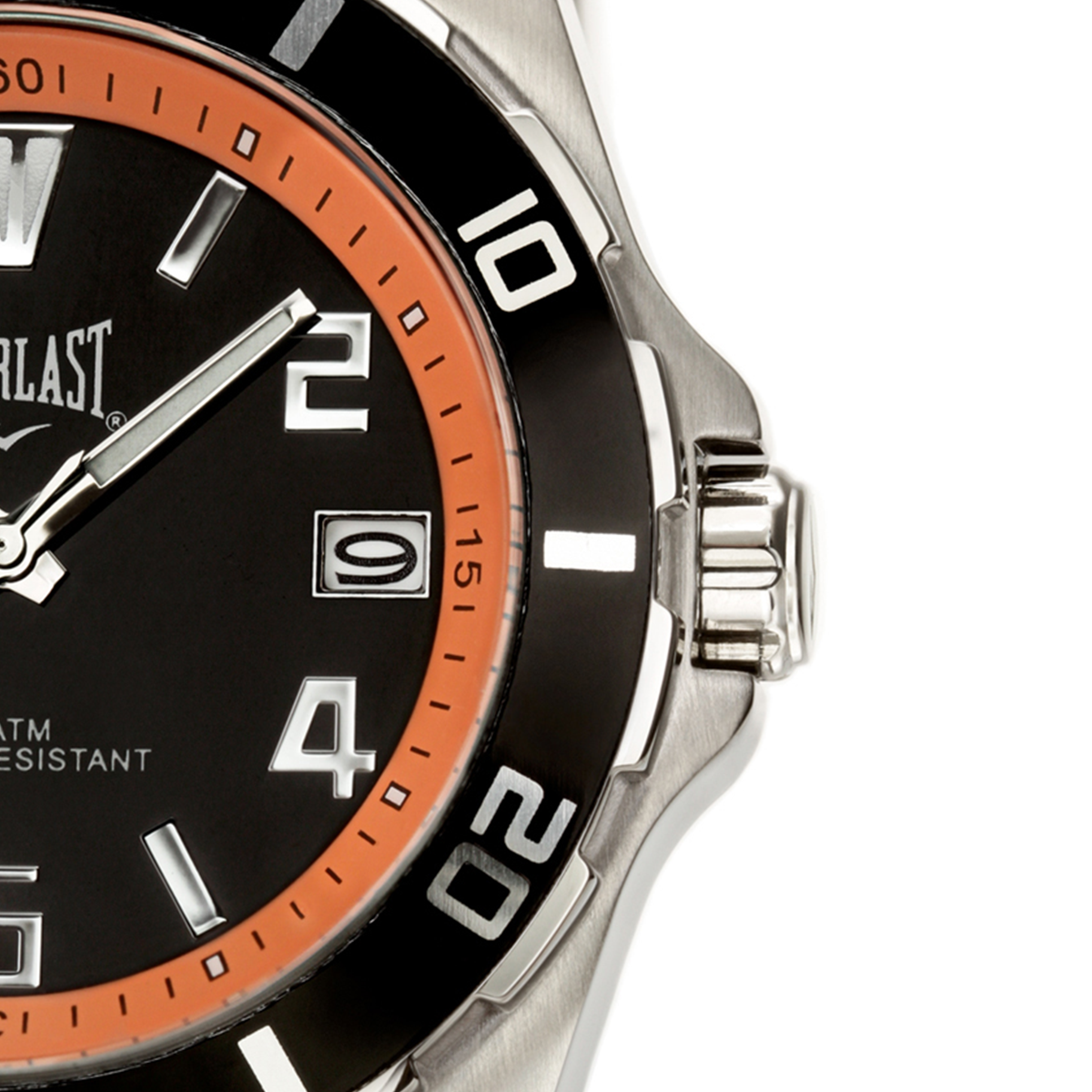 Relógio de Pulso Everlast Masculino Prateado Calendário E285