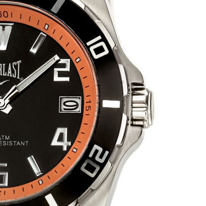 Relógio de Pulso Everlast Masculino Prateado Calendário E285