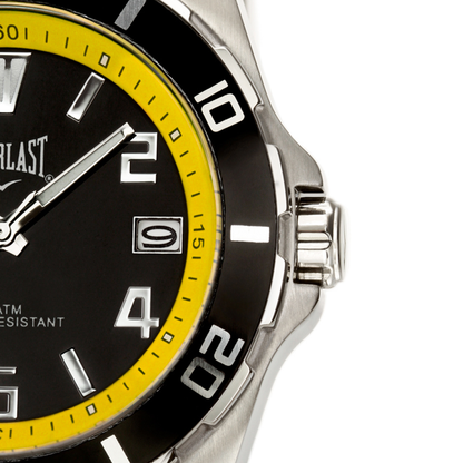 Relógio de Pulso Everlast Masculino Prateado Calendário E287