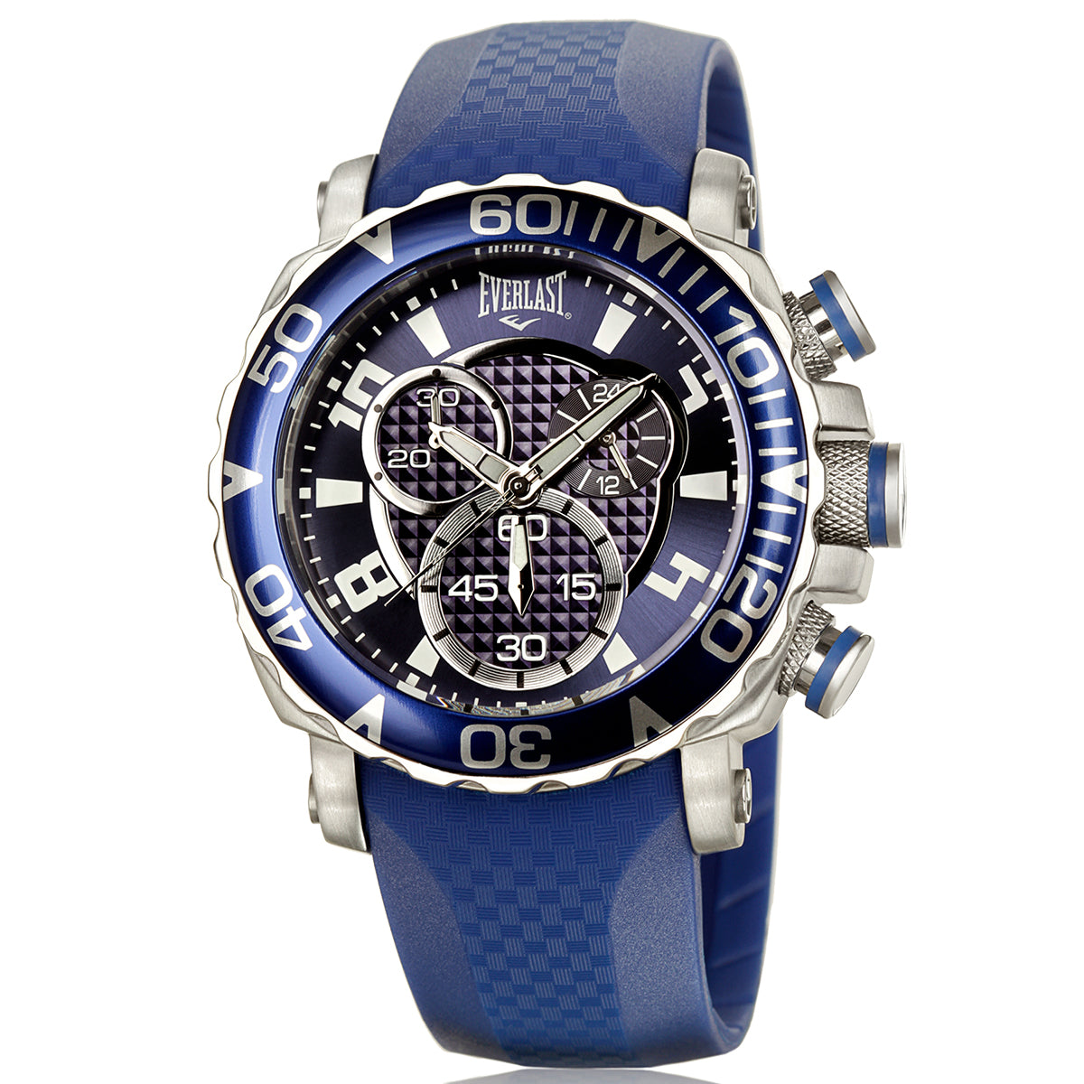 Relógio de Pulso Everlast Masculino Silicone Azul Cronógrafo E384