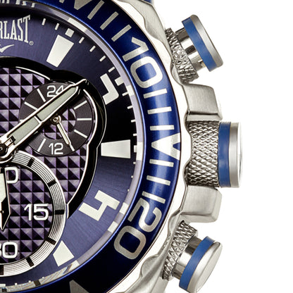 Relógio de Pulso Everlast Masculino Silicone Azul Cronógrafo E384