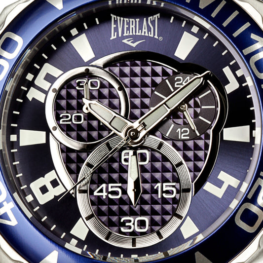 Relógio de Pulso Everlast Masculino Silicone Azul Cronógrafo E384