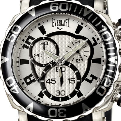 Relógio de Pulso Everlast Masculino Pulseira Silicone Preto Cronógrafo E385