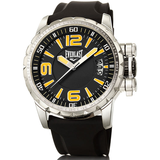 Relógio Everlast Masculino Silicone Preto Calendário E39630