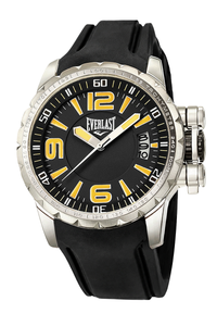 Relógio Everlast Masculino Silicone Preto Calendário E39630