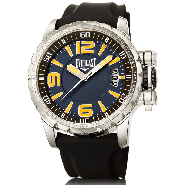 Relógio Everlast Masculino Silicone Preto Calendário E39730