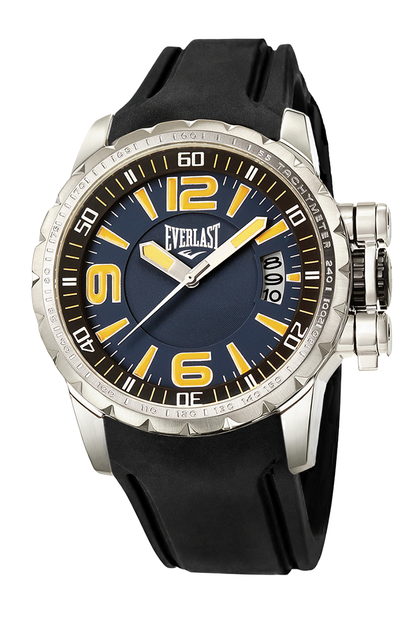 Relógio Everlast Masculino Silicone Preto Calendário E39730